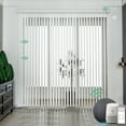 thumbnail image 1 of Yoolax Motorized Vertical Blind Smart Vertical Window Blinds Light Filtering Remote Control Blinds with Wifi Hardwire Motor for Sliding Glass Door(Half Shading Jacquard White,102"W x 84"H), 1 of 7
