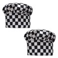 thumbnail image 1 of 2 PCS Professional Kitchen Chef's Hat Checkerboard Grid Black and White Grid - Black & White Checkered, 1 of 5