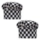 thumbnail image 1 of Gorro de cocinero de cocina profesional, parrilla a cuadros, parrilla en blanco y negro, a cuadros, blanco y negro, 2 uds., 1 of 5