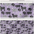thumbnail image 2 of Soimoi Purple Cotton Voile Fabric Stencil Cow & Pig Animal Print Fabric by the Yard 56 Inch Wide, 2 of 7