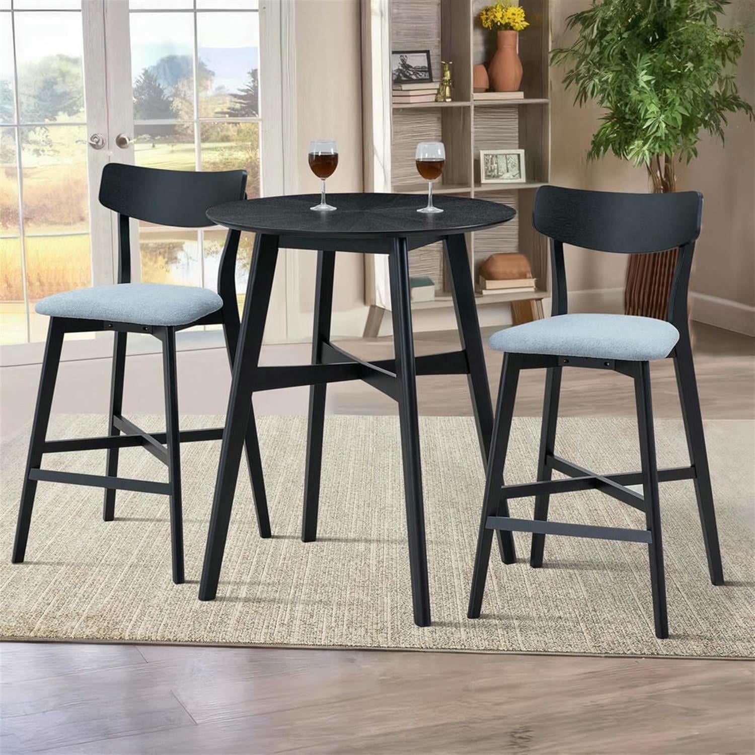 Demi Bonn 41" Counter Height Bar Stools Set of 2, Soft Upholstered Barstools with Back, Kitchen Island Countertop Chairs for Dining Room, Black