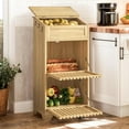 thumbnail image 2 of Farmhouse Onion and Potato Storage Bin, Fruit & Vegetable Holder with Large Bread Box, Small Kitchen Pantry Cabinet, Wood, 2 of 8