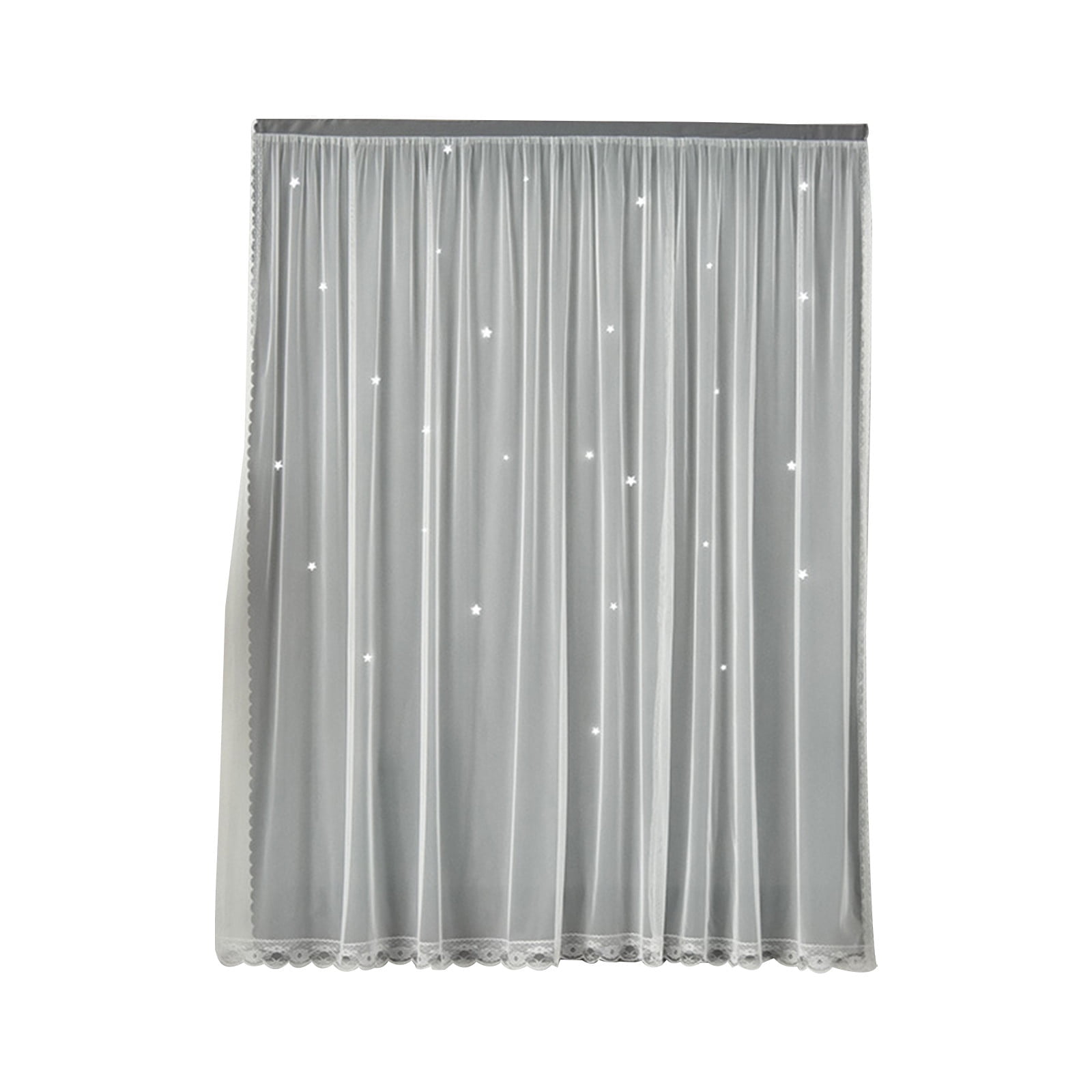 Blackout Curtains with Sheer Overlay Noise Reduction Panels for Bedroom and Living Room Light Blocking and Energy Saving, 59.05*39.37 inches, Set of 1