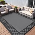 thumbnail image 1 of Outdoor Rug – Waterproof Reversible Modern Geometric – Plastic Straw, Weather Resistant – Portable Camping Mat – Garden, Backyard & Balcony, 1 of 9