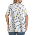 thumbnail image 4 of Blouses à Manches Courtes à Col en V Imprimées d'Été pour Femmes Grande Taille, 4 of 7