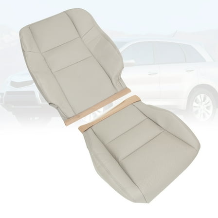 2PCS Passenger Perforated Leather Cover Beige Bottom & Top Fits 07-12 Acura RDX