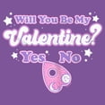 thumbnail image 2 of Girl's Ouija Will You Be My Valentine? Yes or No?  Graphic Tee Purple Berry X Small, 2 of 4