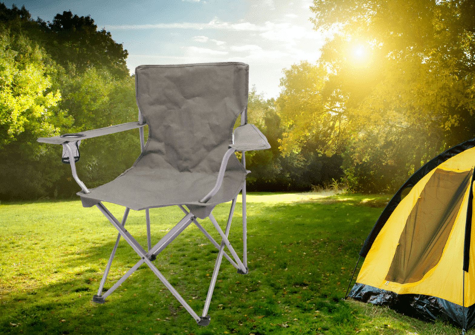Ozark Trail Quad Folding Camp Chair 2 Pack,with Mesh Cup Holder - image 12 of 17