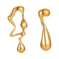 thumbnail image 2 of Water Drop Earrings for Woman Girls Statement Earrings Tear Drop Hoops for Gold, 2 of 9