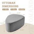 thumbnail image 2 of DREAMSIDEA Large Stuffed Pouf Ottoman, Linen Poufs Foot Stool with Foam Chunk Filling, 44 X 32 Floor Poufs Footrest for Living Room, Gray, 2 of 5