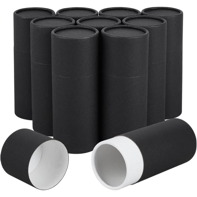 10 tubos de cartón Kraft para botellas de aceite esencial de 100 ml, caja de embalaje, tubo negro con tapa.