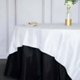 thumbnail image 6 of BalsaCircle 90" x 90" White Metallic Crinkled Taffeta Square Table Overlay Party Tablecloth, 6 of 8