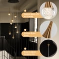 thumbnail image 4 of 8-Light Modern Black Integrated LED Chandelier with Seeded Glass Minimalist Cluster Teardrop Staircase Pendant, 4 of 10