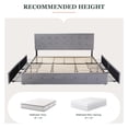 thumbnail image 6 of Amolife King Size Platform Bed Frame with Square-stitched Headboard and 4 Drawers, Light Gray, 6 of 7