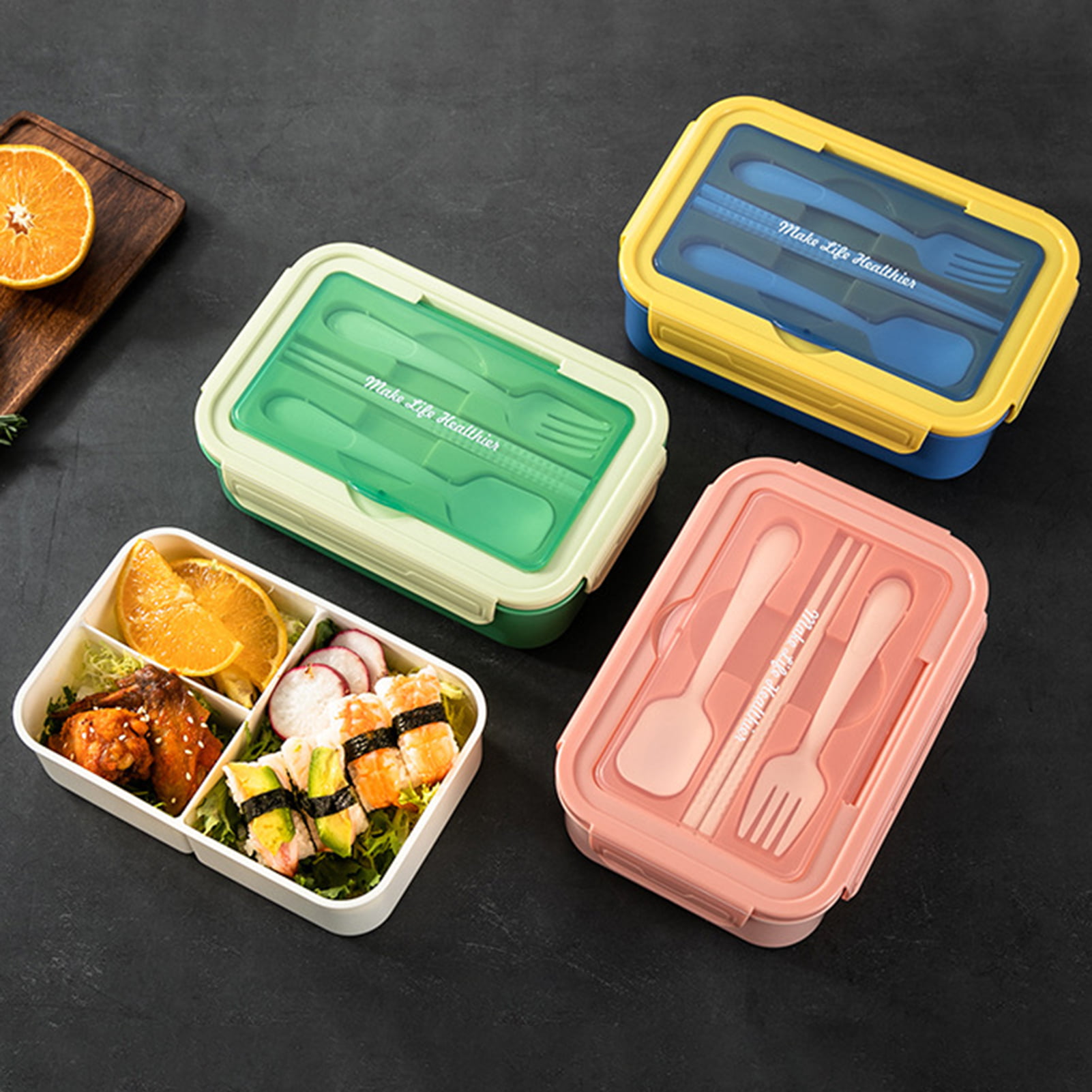 XMMSWDLA Bento Lunch Box Kids & Adult: Leakproof Lunch Containers for Boys  & Girls with 2 Compartments - School, Daycare, Meal Planning Portion