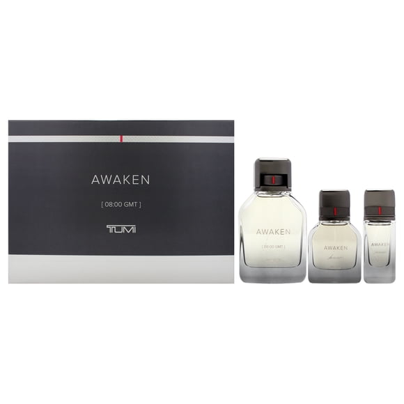 Awaken de Tumi para hombre - Set de regalo de 3 piezas: EDP en spray de 100 ml, EDP en spray de 28 ml y EDP en spray de 14 ml