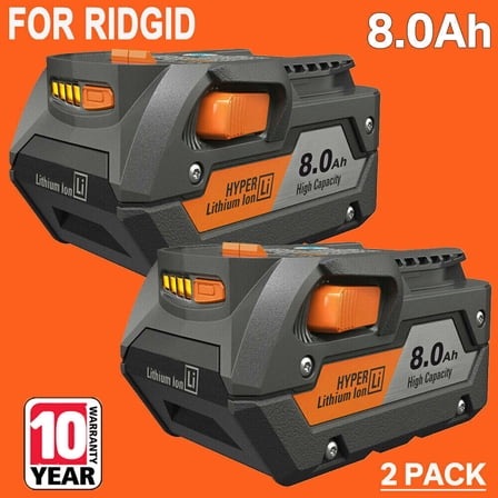 2PACK for Ridgid R840085 8.0Ah Lithium Battery Rigid 18V R840087 Power Tools US