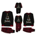 thumbnail image 5 of Jaweiwi Family Matching Christmas Pajamas Set, Letter Snowflake Print Long-Sleeved T shirt Tops + Plaid Trousers Holiday Sleevewear Outfits, 5 of 11