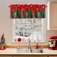 thumbnail image 2 of Valances for Windows Red Christmas Rod Pocket Cafe Window Treatments Valance Curtains for Kitchen Bathroom Laundry Basement Windows 54"x18", 2 of 7
