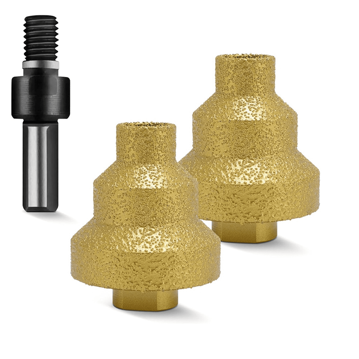 2Pcs Diamond Step Drill Bit, 20mm 35mm 50mm Diamond Hole Opener Puncher Round Hole Cone Grinder Bit for Marble Stone