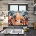 thumbnail image 7 of Coolnut 36 Inch Length Kitchen Curtains Palm Tree 2 Panels Half Window Sheer Curtains Rod Pocket Farmhouse Short Drapes for Bathroom Cafe Basement Home Decor, 7 of 7