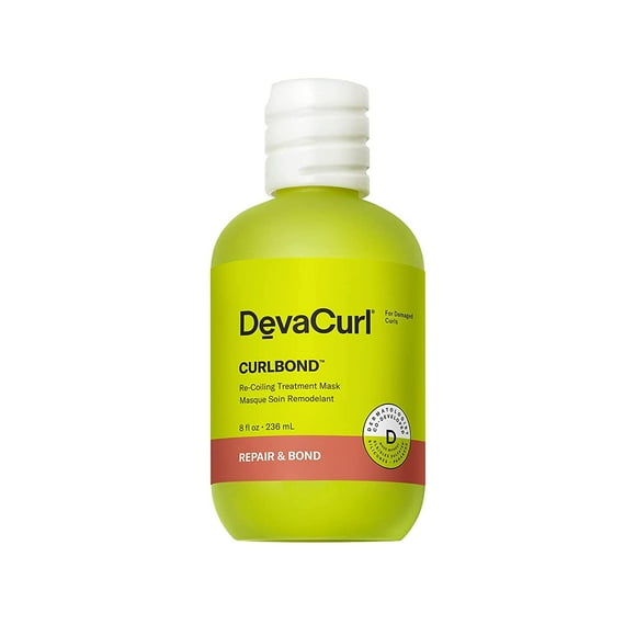 DevaCurl CurlBond Re-Coiling Hair Repair Treatment Mask, Re-links Broken Curly Hair Bonds, Split Ends Treatment, Improves Strength, Sulfate Free, Coconut Scent, For All Waves, Curls and