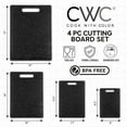 thumbnail image 2 of COOK WITH COLOR 4-Piece Non-Slip Cutting Board Set with Easy Grip Handle, Black, 2 of 8