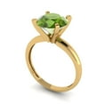 thumbnail image 2 of Clara Pucci 14K Yellow Gold Solid Gold Peridot Solitaire Anniversary Ring for Women - 2.5 cttw Round Cut, 2 of 8