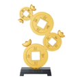 thumbnail image 4 of Golden Copper Coin Wealth Statue for Decoration Zinc Alloy Desktop Figurine 2.5x2.5x0.3 Inches, 4 of 5