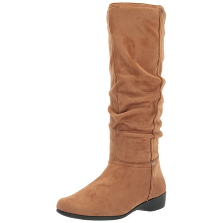 

Women s Ashley Slouch Boot Micro Suede Knee High Fashion Low Heel Side Zip Cognac 11 Medium US Women