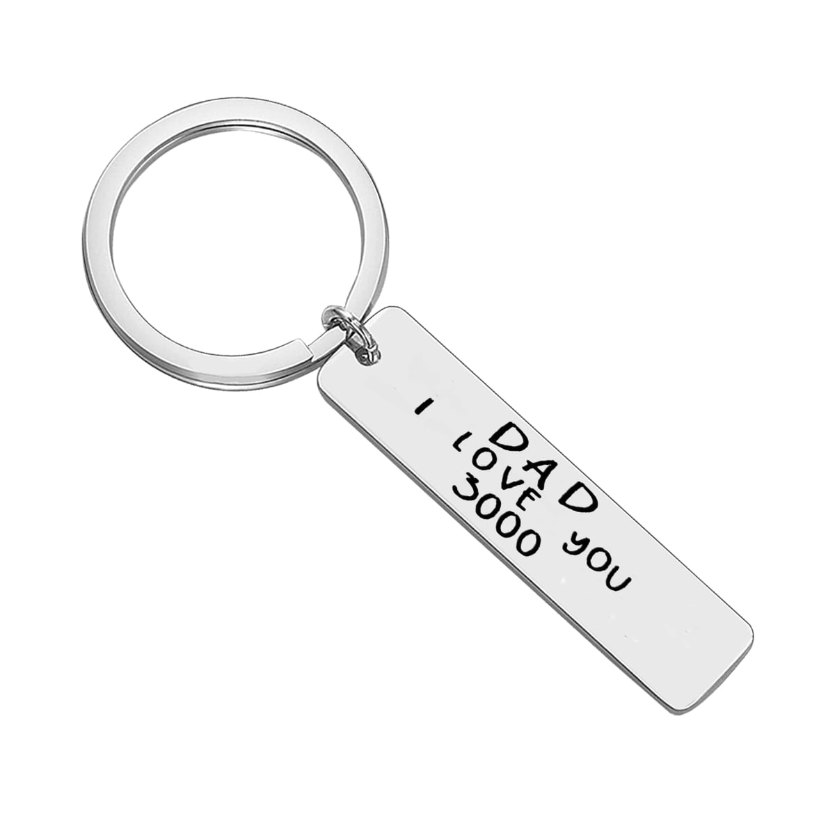 Thanksgiving Birthday Wedding Christmas Valentine's Day Presents Personalized Stainless Steel Key Ring Dog Tag for Men New Father in Law from Daughter Son Step Dad Father’s Day Gifts Keychain 