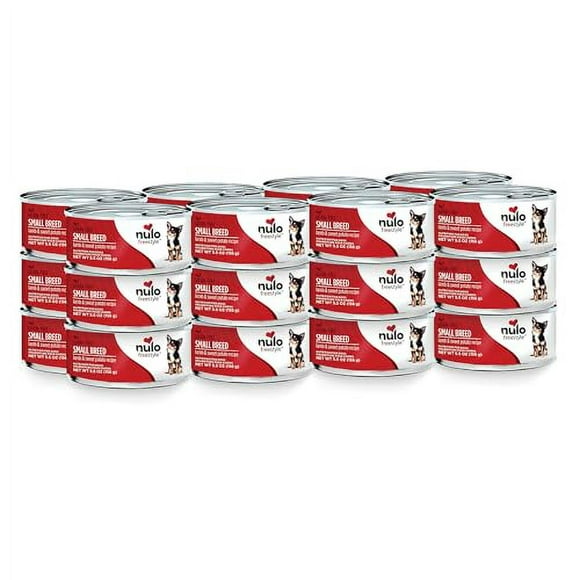Nulo Freestyle Nourriture Humide pour Chiens Adultes de Petite Race, Premium Tout Naturel Sans Céréales avec Oméga 3 & 6 pour un Manteau Sain et Haute Teneur en Protéines d'Animaux, Agneau & Patate Douce, 5.5 oz