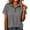 #0301-Gray, variant on Summer Tops for Women Mandarin Zip Collar Short Sleeve Half Circle Zip Horizontal Stripe Print Casual Tops for Women Relaxed Fit Everyday Wear Soft Womens Tees