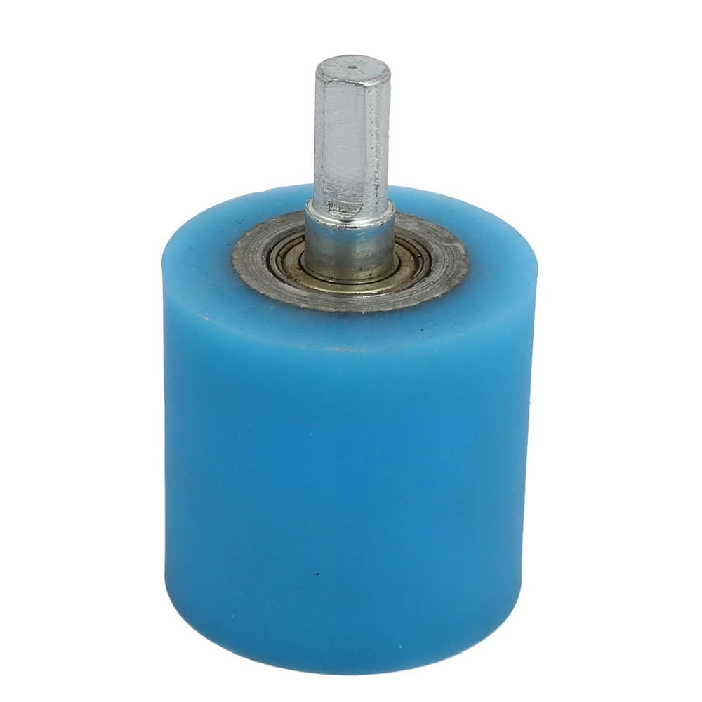 10mm Dia Shaft 50mmx50mm Coating Machine Silicon Rubber Wheel Roller Blue