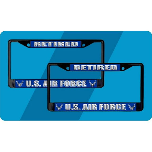 U.S. Air Force Retired Black License Plate Frame 2 Pack