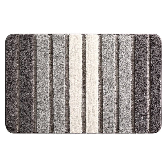 JeashCHAT Bathroom Rug , 15.7"x23.6" Microfiber Striped Bath Mat, Non-Slip Fluffy Soft Extra Thick Absorbent Bathroom Floor Mat for Tub Shower, Machine Washable Carpet (Gradient)