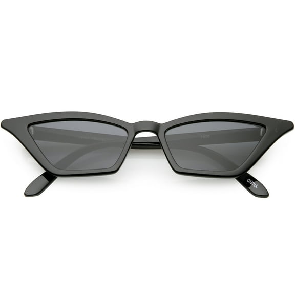 Womens Retro Cat Eye Sunglasses Neutral Colored Lens 50mm (Black / Smoke)