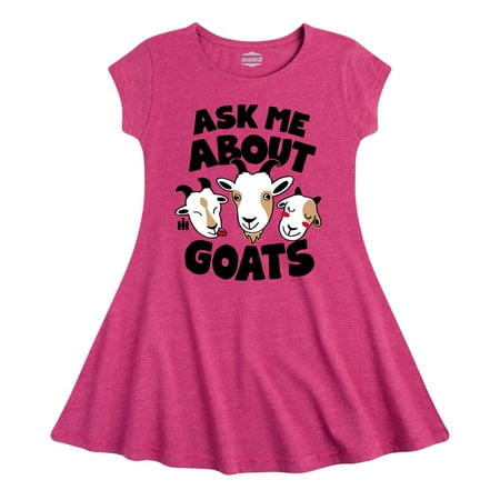 

International Harvester - Ask Me About Goats - Toddler Girls Fit And Flare Dress