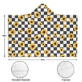 thumbnail image 3 of Wearable Blanket,Black White Checker Sunflower Pattern Hooded Wearable Sherpa Blanket for Adults & Teens,Winter Poncho Shawl Wrap Cape Thick Warm,60"x80", 3 of 5