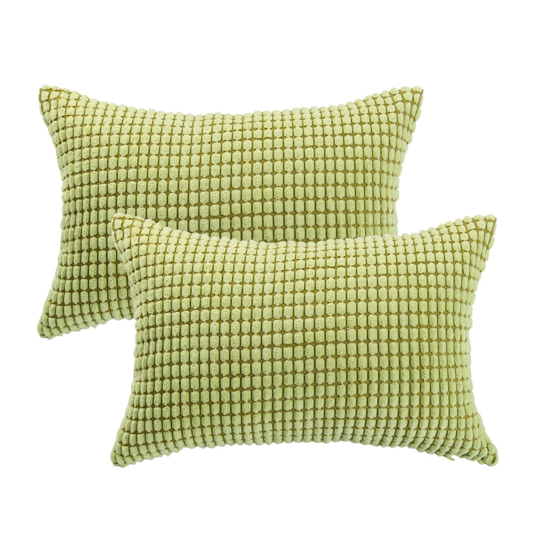 Unique Bargains 2Pack Decoratiove Throw Pillow Covers Light Green 12" x 18"