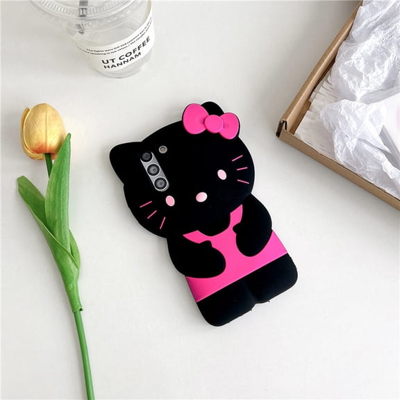 Cute 3D Hello Kittty Phone Case For Samsung Galaxy S25 S24 S23 S22 Ultra Plus S20 S21 S23 FE A54 A55 A36 A16 Soft Silicone Cover