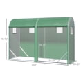 thumbnail image 3 of Outsunny 9.8' x 3.3' x 6.6' Walk-in Lean-to Greenhouse, Galvanized Steel Frame with UV Protecting PE Cover, 2 Zipper Doors & 4 Windows for Garden Backyard Vegetable & Flower Growing, 3 of 8