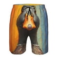 thumbnail image 4 of Yiaed Colorful Painted Duck Print Men's Swim Trunks with Lining Quick Dry Sports Shorts Beach Shorts Boardshorts-Large, 4 of 5