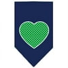 Green Swiss Dot Heart Screen Print Bandana Navy Blue large