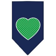 Green Swiss Dot Heart Screen Print Bandana Navy Blue large