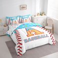 thumbnail image 2 of jejeloiu Baseball Ice Cream 7-Piece Twin Bedding Sets,Letter A Monogrammed Bedding Comforter Set For Boy Girl Reversible, 2 of 7