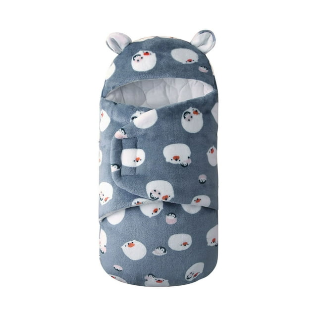 Baby Sleeping Sack Toddler Baby Boys Girls Cute Cartoon Pattern Bear Ears Winter Thick Keep Warm Swaddle Sleeping Bag