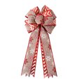thumbnail image 1 of De Lino De Doble Capa, Lazo Navideño Para Decoraciones De Árboles De Navidad, Hoja De Arce A Rayas, Copo De Nieve, Decoración De Lazo Caqui Vogacara HA043622-02, 1 of 6