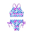 thumbnail image 3 of MSemis Little Big Girls Zonal Printed Halter Crop Top with Bottoms Swimsuit, 3 of 6
