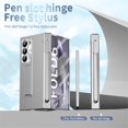 thumbnail image 3 of Allytechgroup for Samsung Galaxy Z Fold 6 5G Case with S Pen Holder, Kickstand Electroplating Hard PC  [Hinge Protection & Camera Protection] Magnetic Heavy Duty Shockproof Folding Stand Cover,Silver, 3 of 8